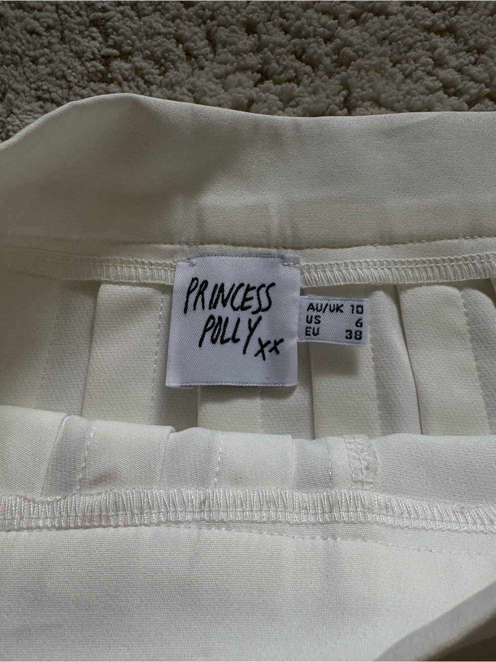 Princess Polly Cream Pleated Mini Skirt - Picture 2 of 5